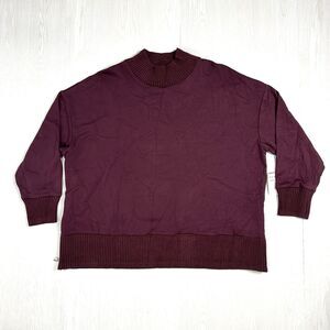 Simply Vera Vera Wang Womens XXL Dark Purple Side Zip Mock Neck Sweatshirt New
